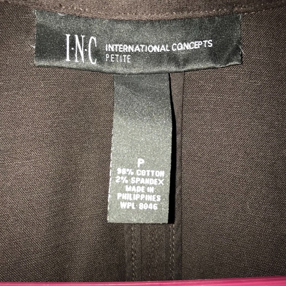 INC Brown Belted Military Jacket Blazer - Picture 8 of 8